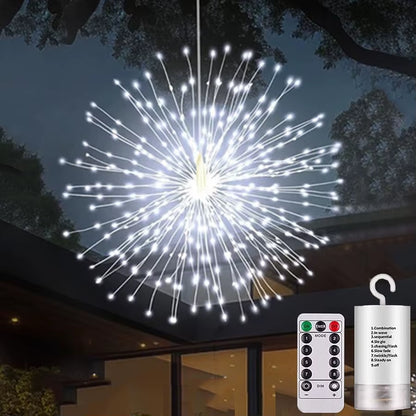 Firework Light 120/180/ 200 LED Starburst Light Battery Operated Christmas Party Globe Ball Copper Wire Hanging Fairy Light
